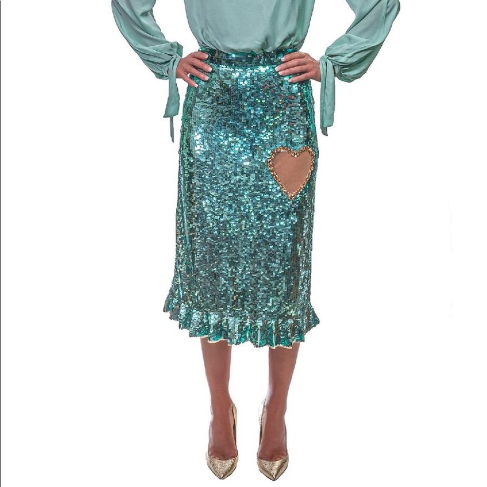 Aquamarine Sequin Skirt